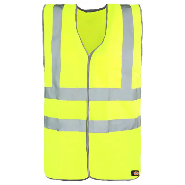 Dickies Hi-Vis Highway Safety Waistcoat Yellow Mens Reflective Vest - Size Large