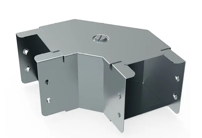 IP4X 100mm x 100mm 90° Gusset Top Lid Bend for Trunking