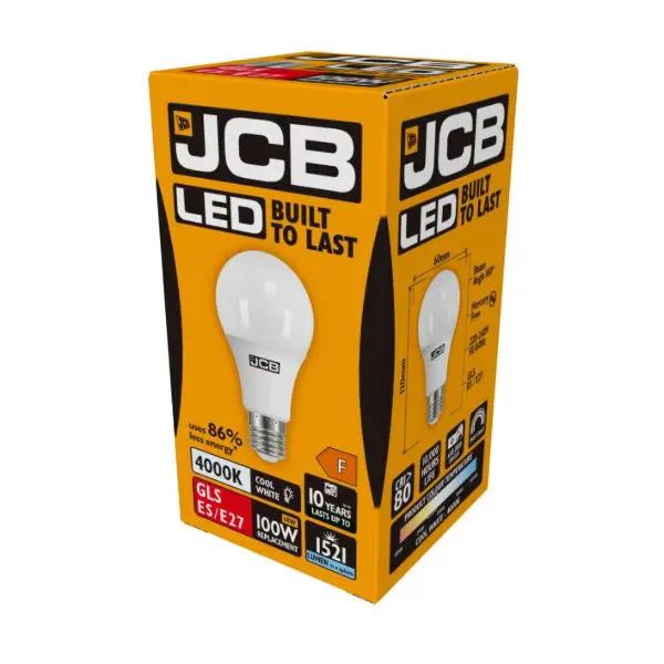 JCB LED GLS E27 (ES) 1,521lm 14W 4,000K (Cool White)