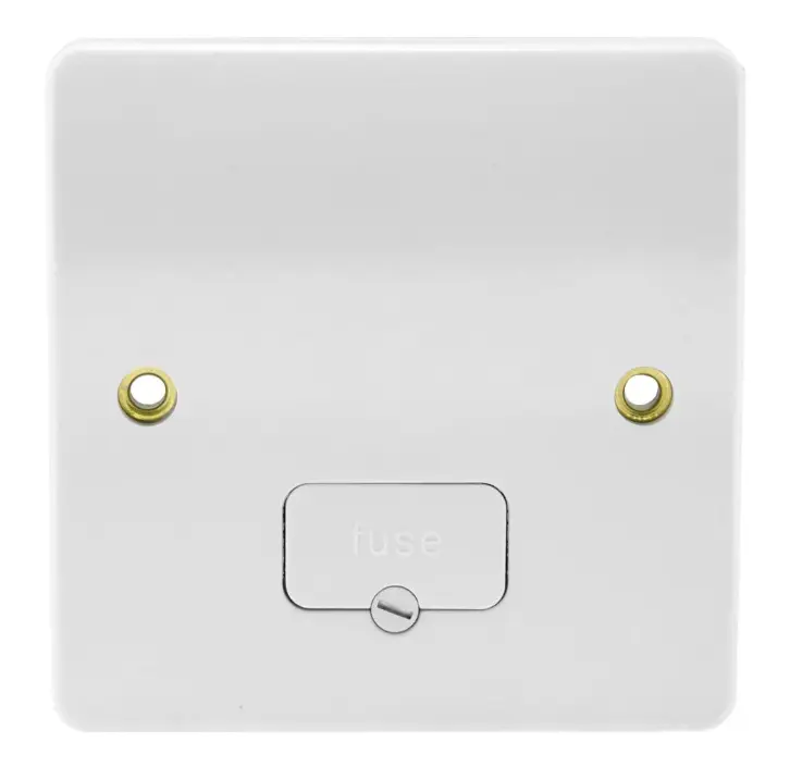 MK Logic Plus K337WHI 13A Double Pole Unswitched Fused Spur Base Flex white.