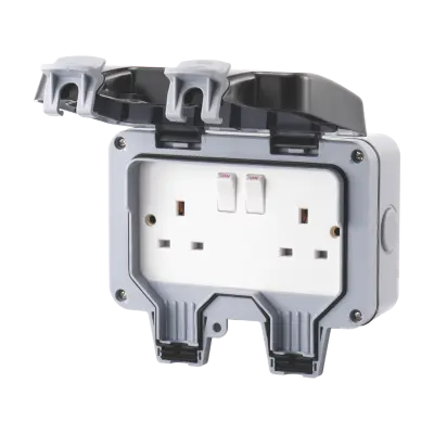 Weatherproof 13A 2Gang Switched Socket