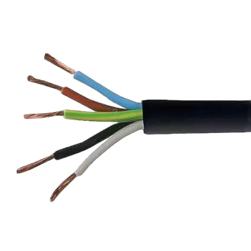 3185Y 1.5mm Flexible Power Black PVC (H05VV-F 5G1.50) (Cut Length Sold By The Metre) 