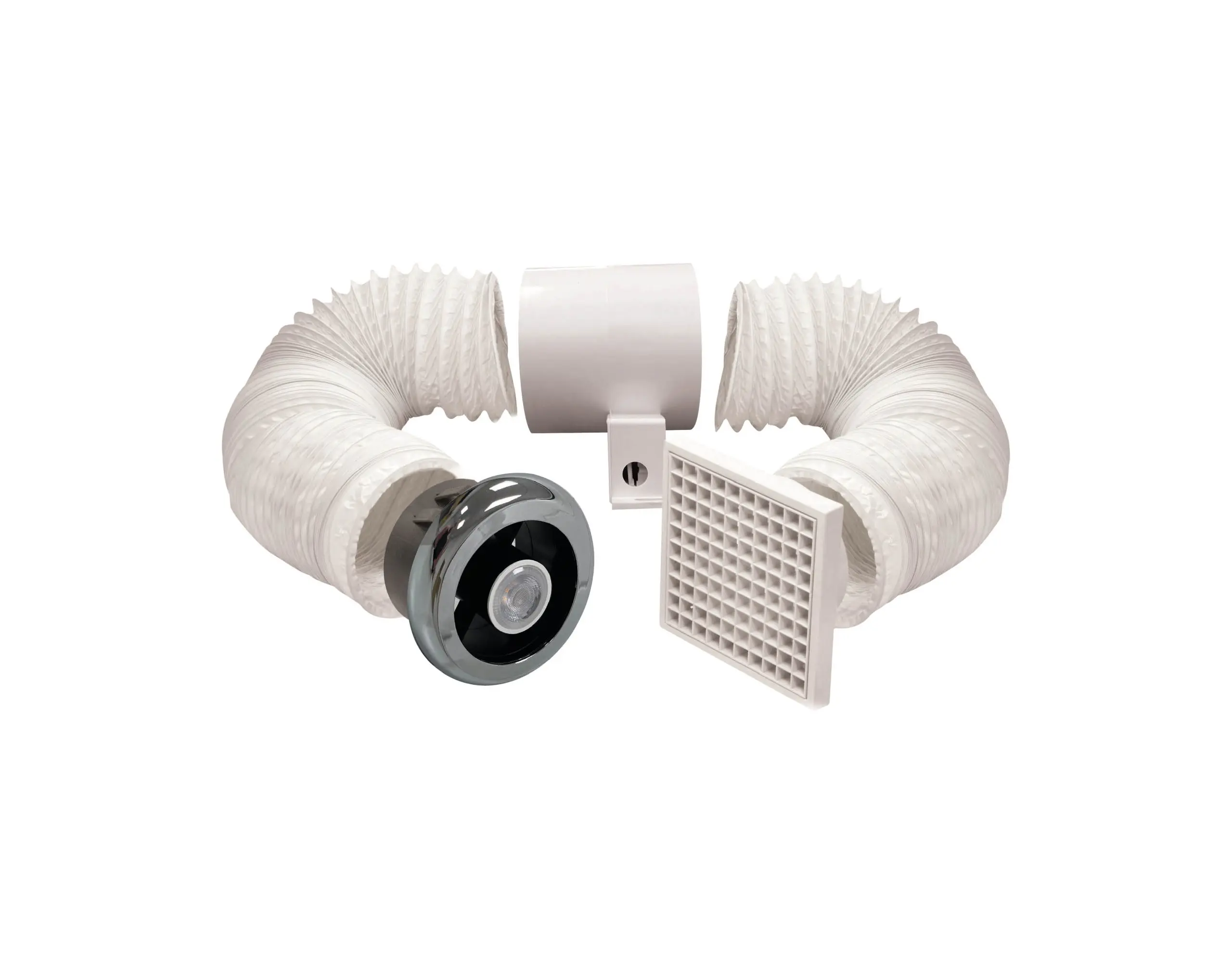 100mm 4″ Shower Fan Kit with LED Light Kit 