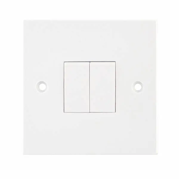 Selectric Square Edged 10 Amp Plate Switch – 2 Gang 2 Way – X-Rated