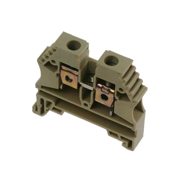 DIN Rail Mount Terminal Block, 2 Ways, 26 AWG, 8 AWG, 10 mm², Screw, 35 A ER6BEIGE Screw Clamp Terminal
		 