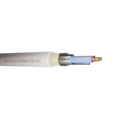Fire Cable 2 Core 1.5mm 300/500V White Standard  (Cut Length Sold By The Metre)