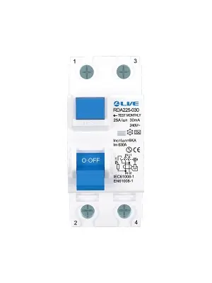 2 Pole 25A 30mA RCD Type A High immunity