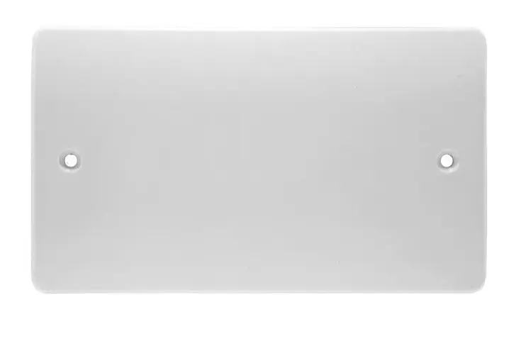 MK Logic Plus K3828WHI 2 Gang Moulded Blank Plate White.