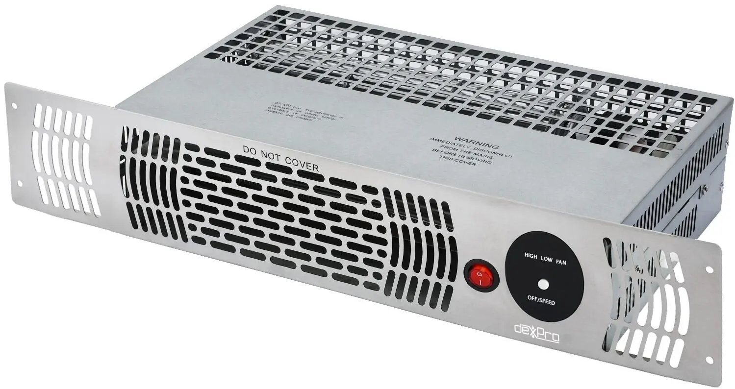 Dexpro 2kW Plinth Heater C/w Remote, Brushed Stainless Steel Fascia 