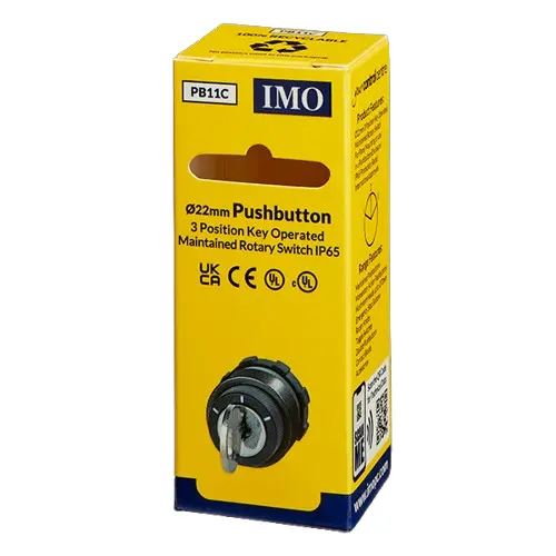 PB11C is a key operated switch and has 3 positions.