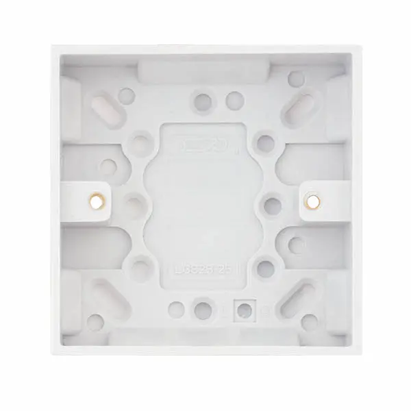 Selectric Square Edged 1 Gang Surface Pattress Box – 25mm Deep