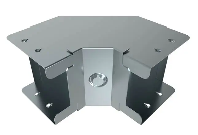 IP4X 50mm x 50mm 90° Gusset Inside Lid Bend for Trunking