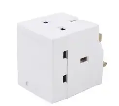 Mains Adapter, UK, UK 3 Way, 13 A, White, 250 V