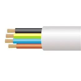 2184Y 0.5mm Flexible Power White PVC (H03VV-F 4X0.5) (Cut Length Sold By The Metre) 