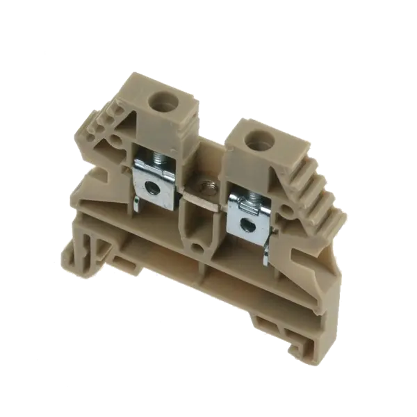 DIN Rail Mount Terminal Block, 2 Ways, 26 AWG, 12 AWG, 6 mm², Screw, 20 A ER4BEIGE Screw Clamp Terminal
		 