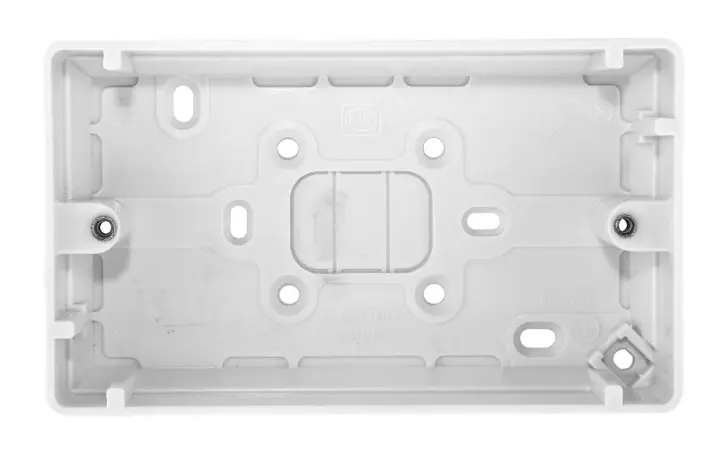 MK Logic Plus K2142WHI 30mm Moulded Surface Pattress Box with 2 Gang White.
