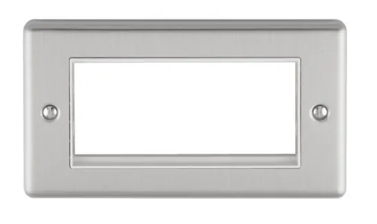 Eurolite - Enhance Decorative 4 Gang Module Frame Satin Enhance Range Grey Trim