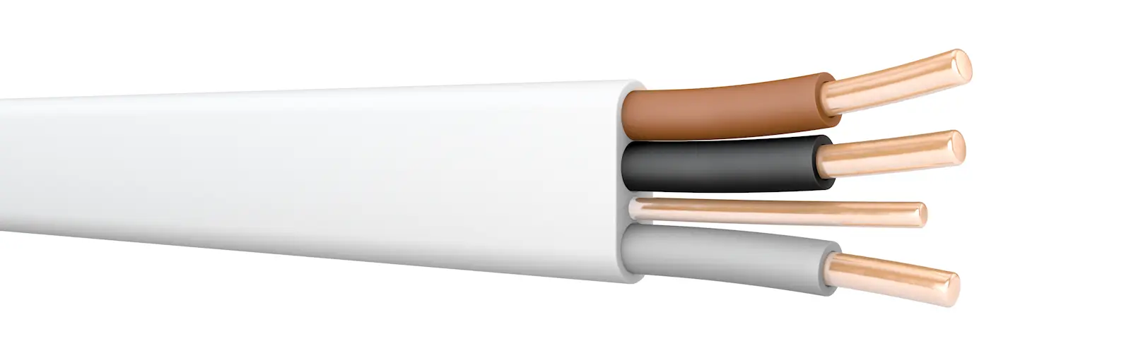 6243B 3x1.5 White LSOH® Flat Wiring Cable with Bare CPC. BS 7211. 300/500 V (Cut Length Sold By The Metre)