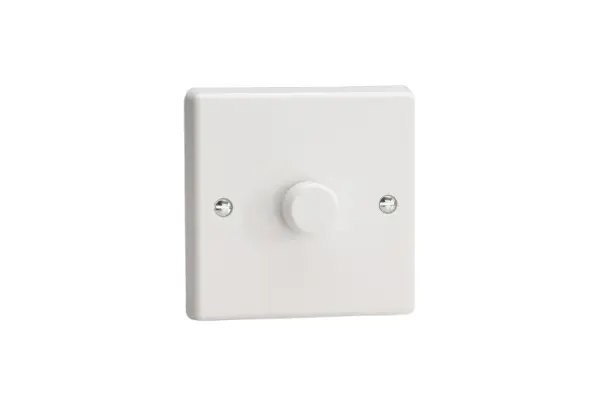Varilight 1-Gang 1-Way Rotary Dimmer 1 x 200-1000W White White Plastic with White Knob