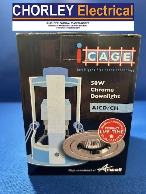 Ansell iCage AICD/CH 50W die-cast downlight - Chrome